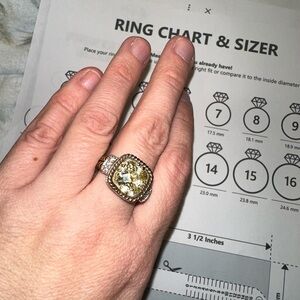 Lia Sophia Lemon Chiffon Cocktail ring- size 11